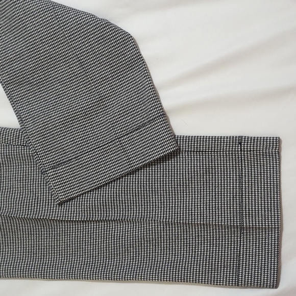 LOFT Marisa Houndstooth Crop Pants, Color Black/White Size 6 - Picture 6 of 14